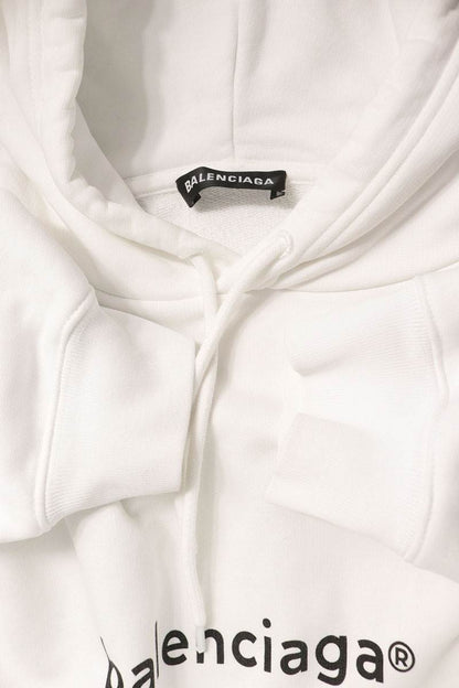 Balenciaga Logo Hoodie White Size M