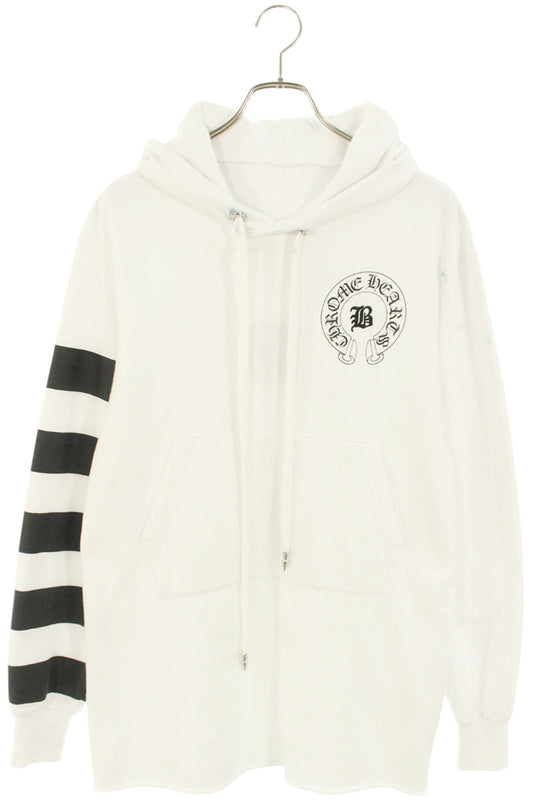 Chrome Hearts BELLA HD LNG Embroidered Logo Print Pullover Hoodie White Size M