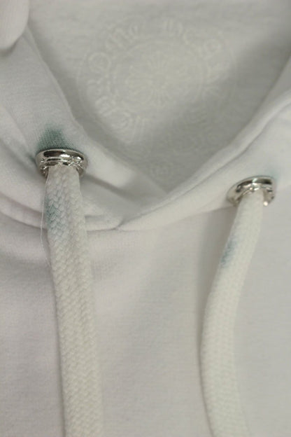 Chrome Hearts BELLA HD LNG Embroidered Logo Print Pullover Hoodie White Size M