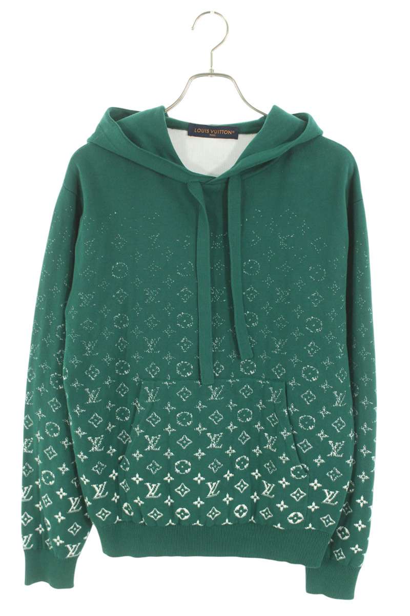 LOUISVUITTON 23AW Monogram Gradient Knit Hoodie Green Size S