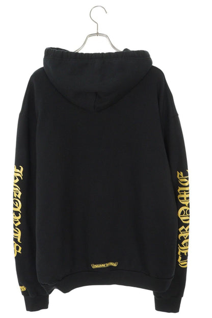 Chrome Hearts SWTSHRT PLVR Pullover Logo Print Hoodie Black x Gold Size L