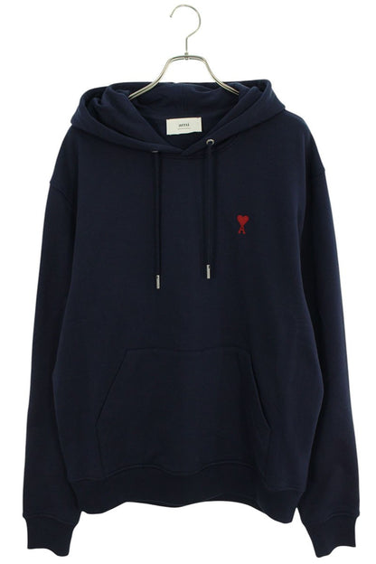AMI 25SS Embroidered Pullover Hoodie Blue Size XL