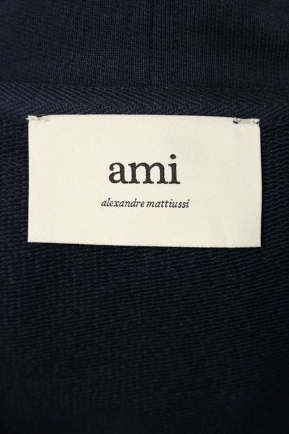 AMI 25SS Embroidered Pullover Hoodie Blue Size XL