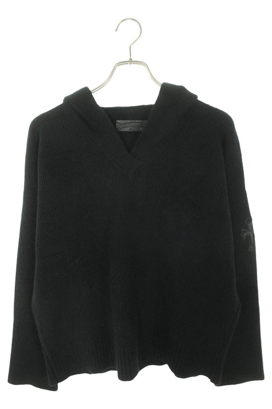 Chrome Hearts Haircalf Cross Patch Hoodie Black Size S