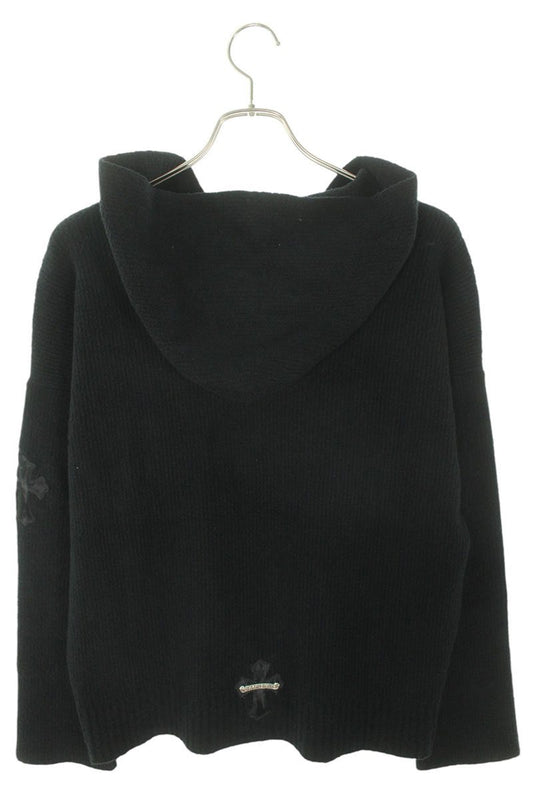 Chrome Hearts Haircalf Cross Patch Hoodie Black Size S