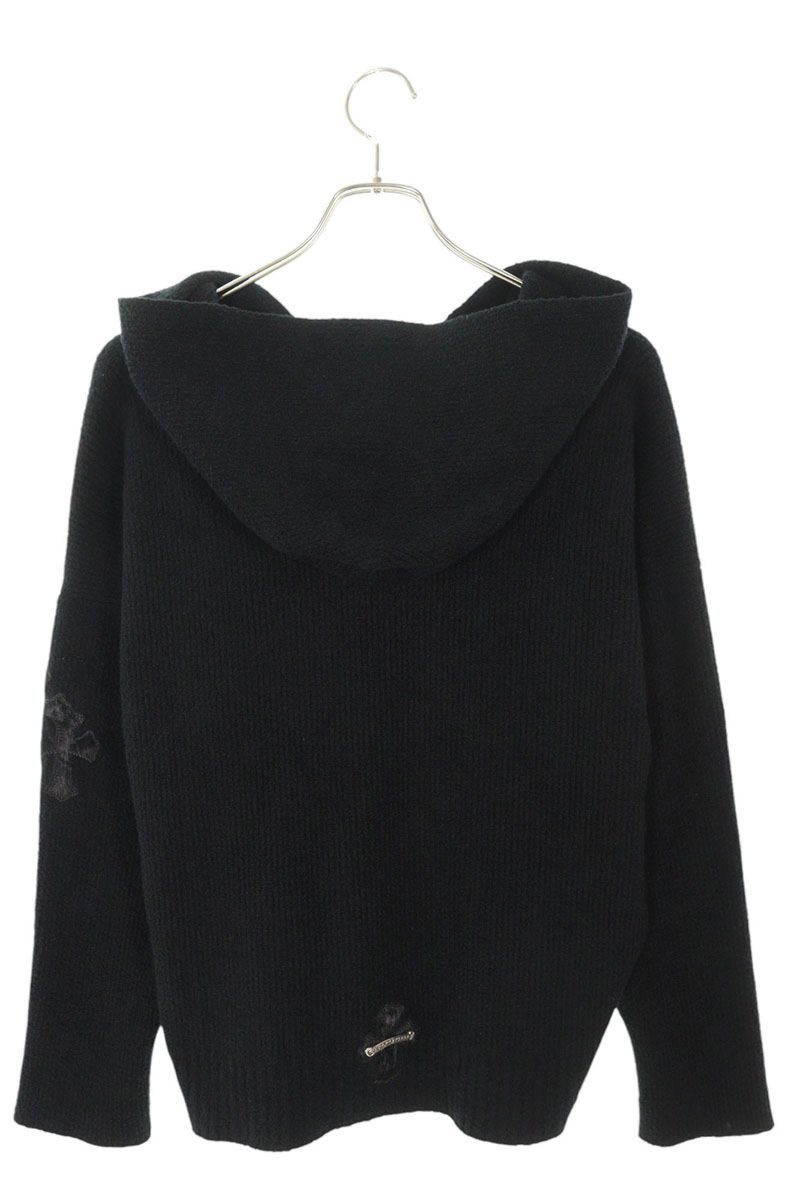 Chrome Hearts Pony Hair Patch Knit Hoodie Black Size XS