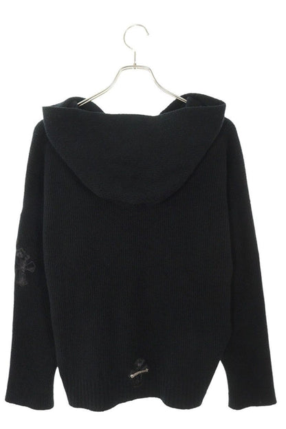 Chrome Hearts Pony Hair Patch Knit Hoodie Black Size XS