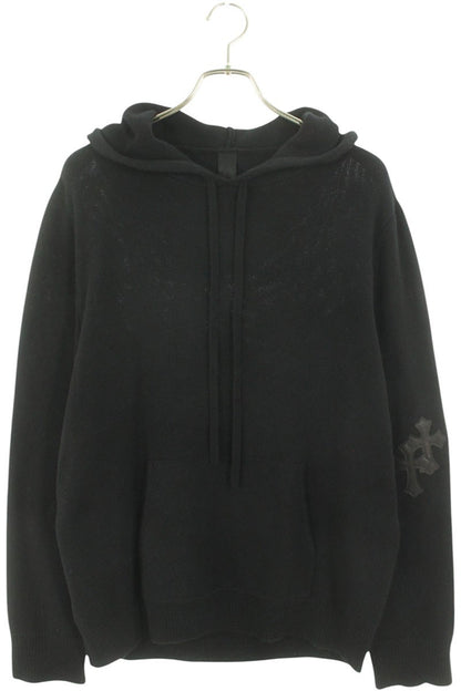 Chrome Hearts WAITING ROOM Cross Patch Hoodie Black Size M