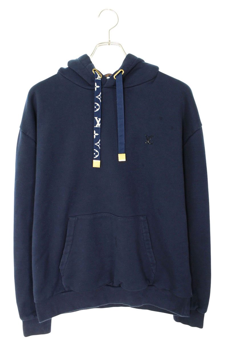 LOUISVUITTON 25SS Monogram Cotton Hoodie Navy Size L
