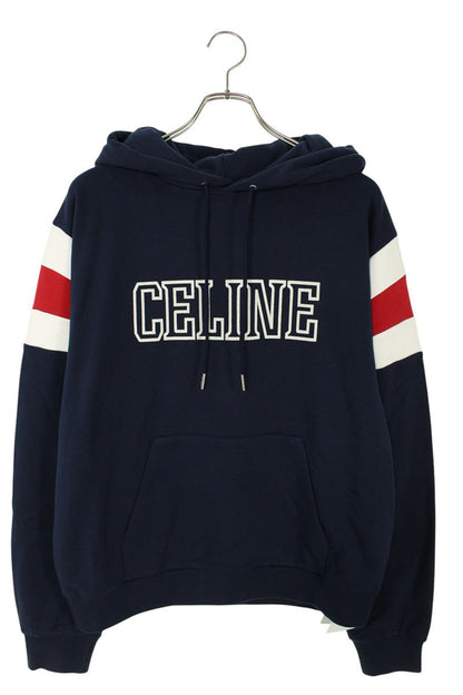 CELINE 25SS Logo Loose Fit Hoodie Navy Size S