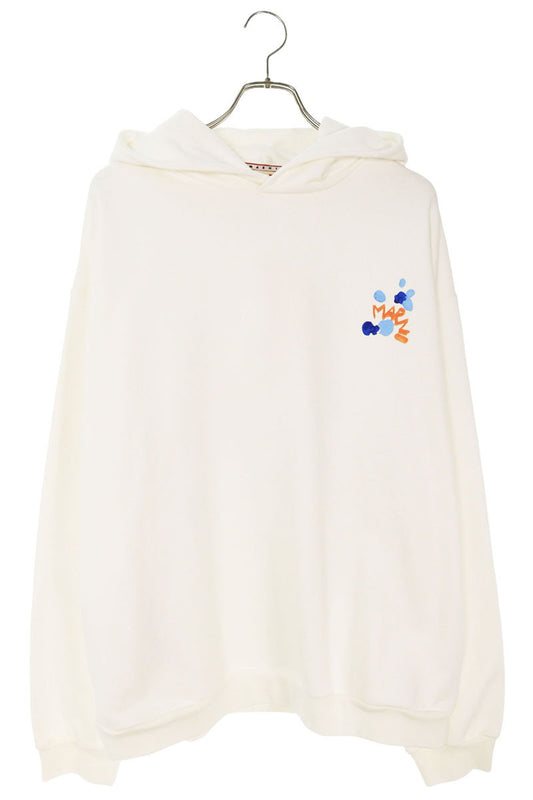 Marni Cotton Logo Print Pullover Hoodie White Size XL