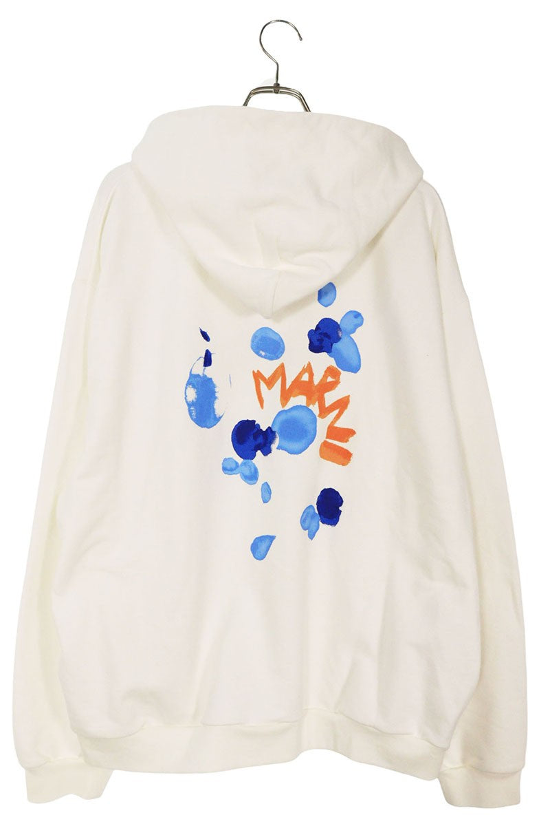 Marni Cotton Logo Print Pullover Hoodie White Size XL