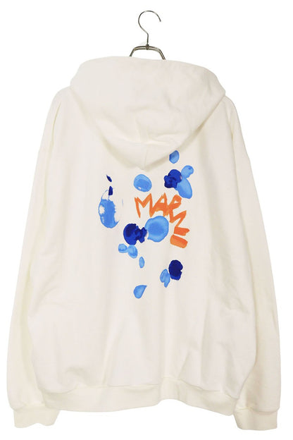 Marni Cotton Logo Print Pullover Hoodie White Size XL