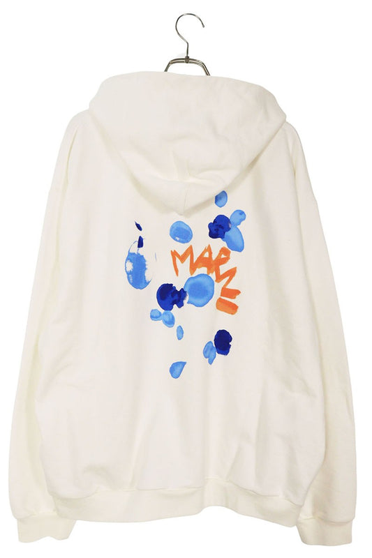 Marni Cotton Logo Print Pullover Hoodie White Size XL