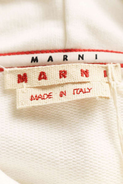 Marni Cotton Logo Print Pullover Hoodie White Size XL