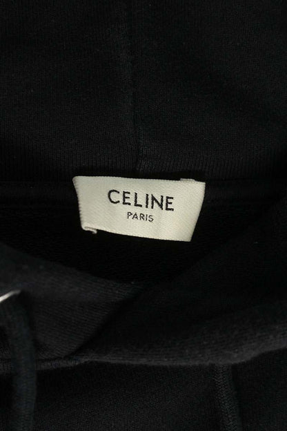 CELINE Classic Logo Loose Pullover Hoodie Black Size XL