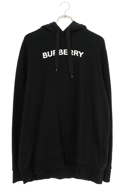 Burberry Logo Print Pullover Hoodie Black Size XL