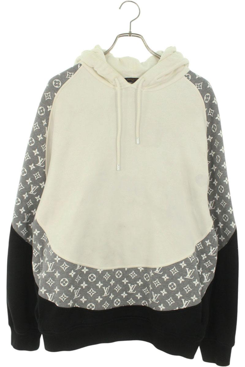 Louis Vuitton 20SS Hooded Hoodie White x Gray x Black Size XL