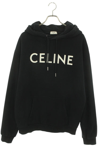 CELINE Classic Logo Loose Pullover Hoodie Black Size XL