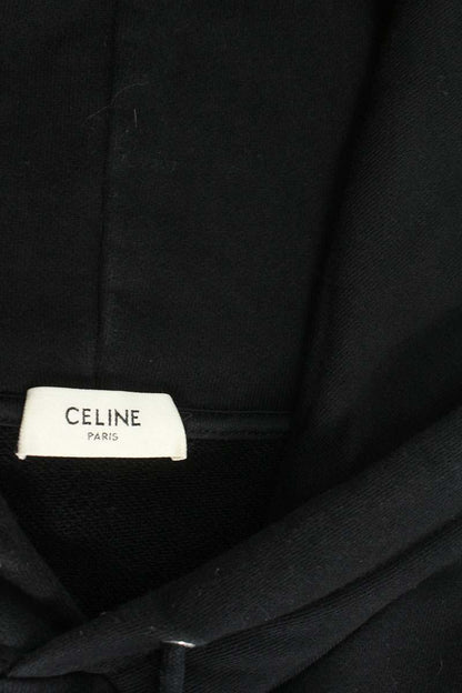 CELINE Classic Logo Loose Pullover Hoodie Black Size XL