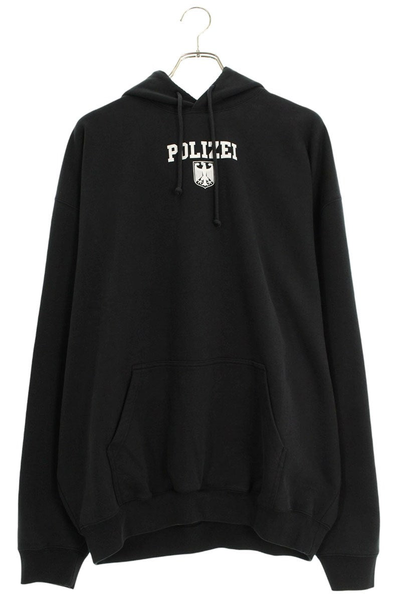 Vetements 25AW POLIZEI OVERSIZED Hoodie Black Size S