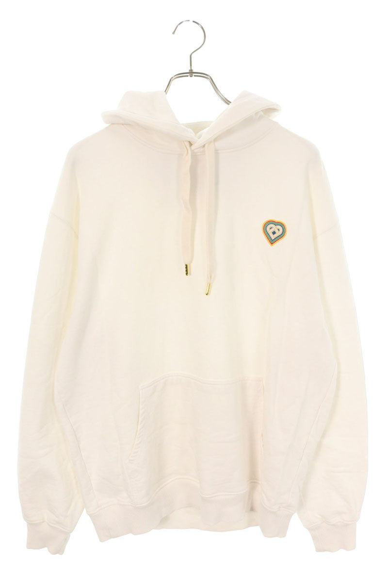 CASABLANCA Patch Pullover Hoodie White Size L