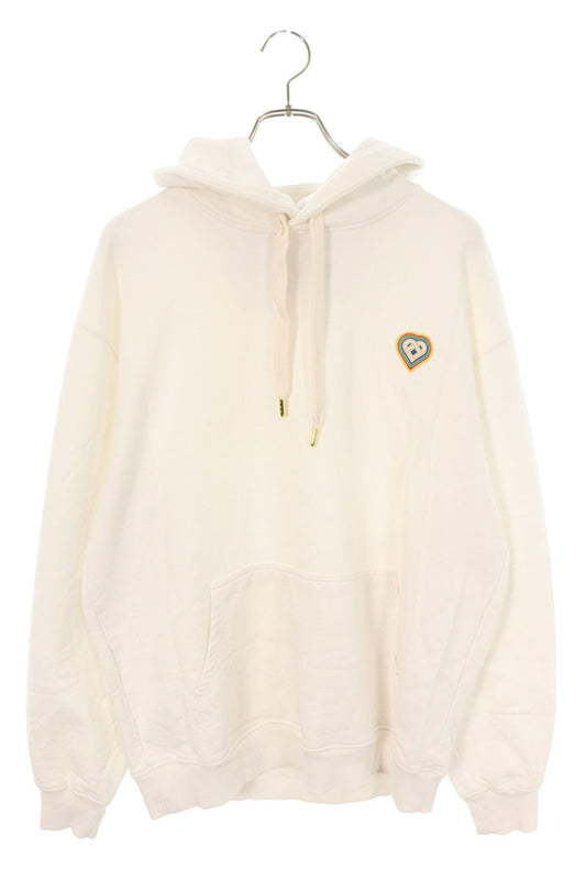 CASABLANCA Patch Pullover Hoodie White Size L