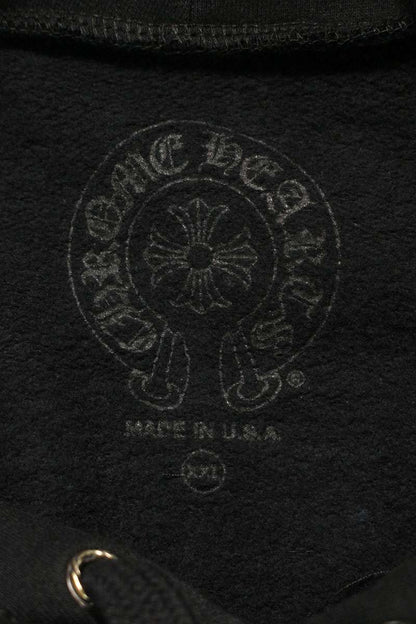 Chrome Hearts Logo Print Pullover Hoodie Black x Silver Size XXL