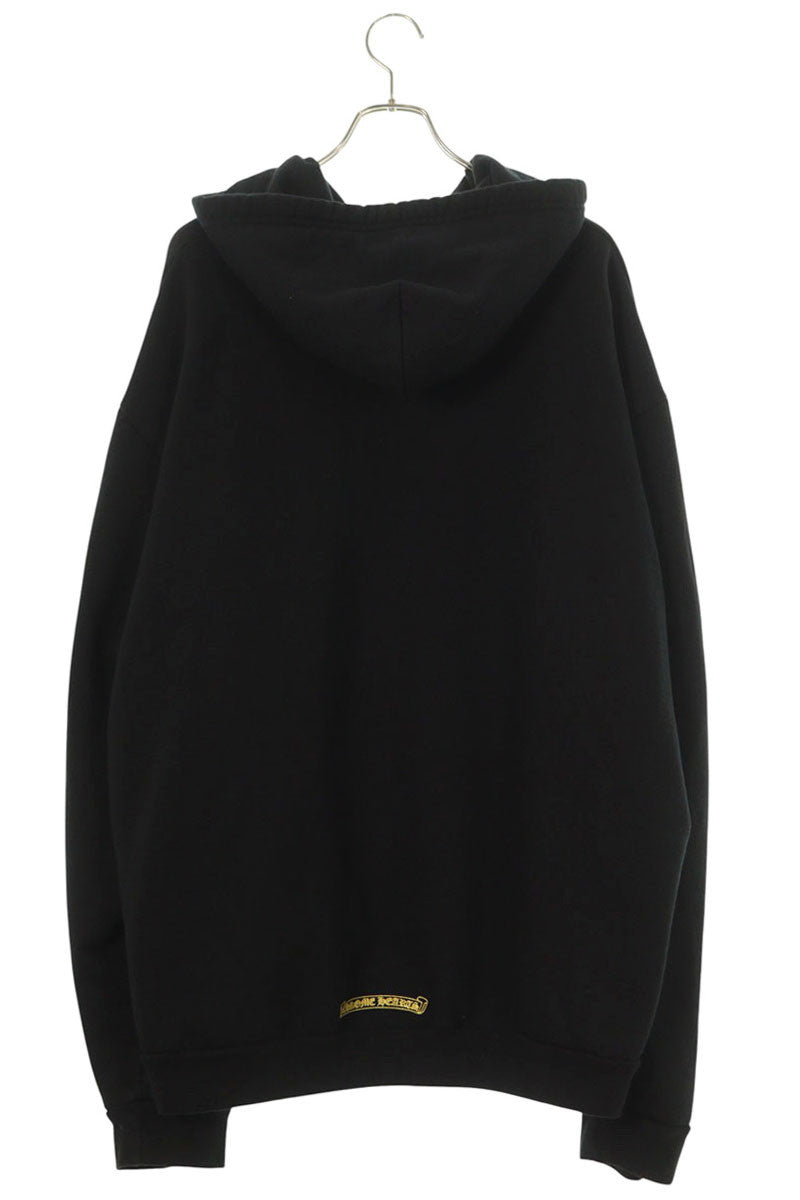 Chrome Hearts Logo Print Pullover Hoodie Black x Gold Size XXL