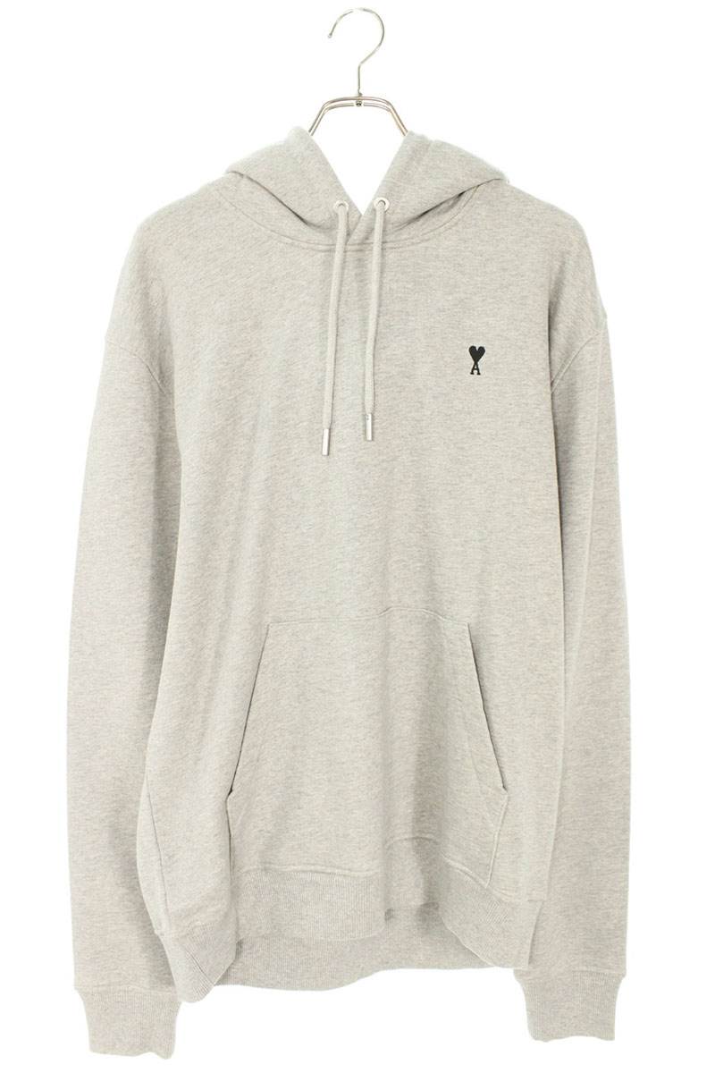 AMI 25AW Embroidered Pullover Hoodie Gray Size L