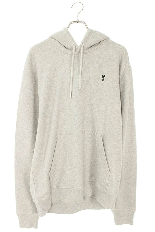 AMI 25AW Embroidered Pullover Hoodie Gray Size L