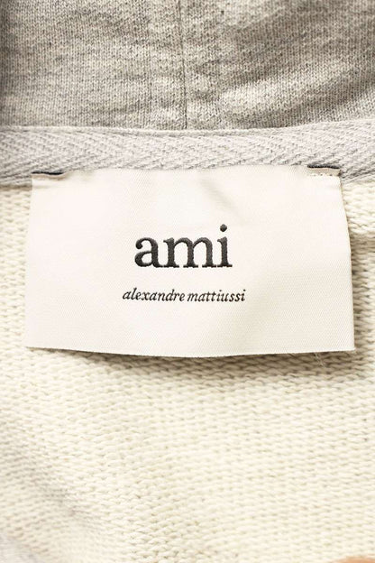 AMI 25AW Embroidered Pullover Hoodie Gray Size L