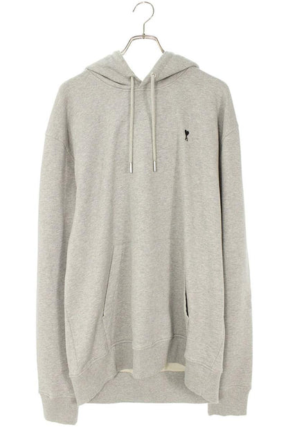 AMI 25AW Embroidered Pullover Hoodie Gray Size XXL