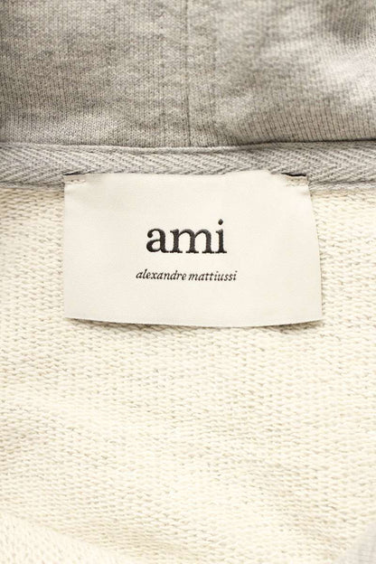 AMI 25AW Embroidered Pullover Hoodie Gray Size XXL