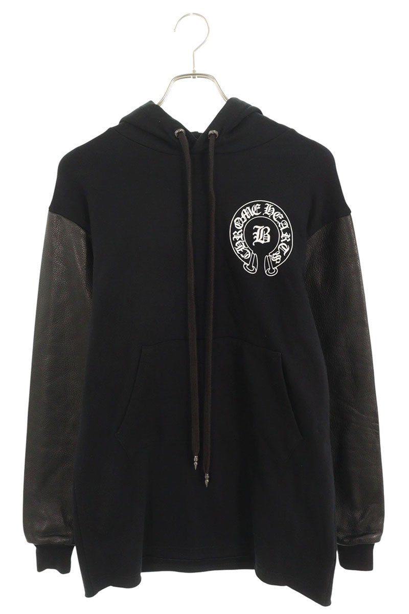 Chrome Hearts BELLA Embroidery Leather Hoodie Black Size XS