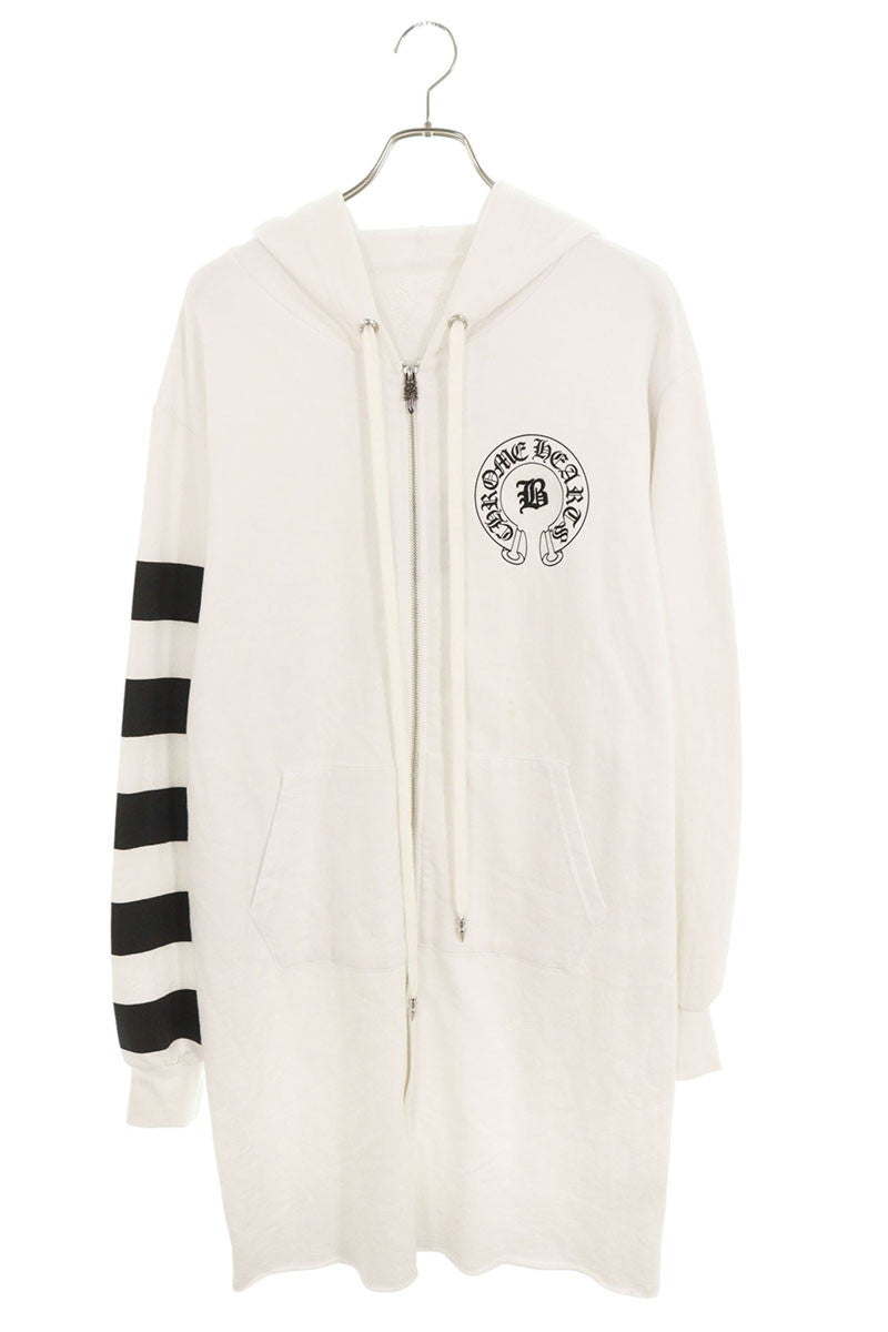 Chrome Hearts BELLA HD ZIP LNG BELLA Embroidered Hoodie White Size M