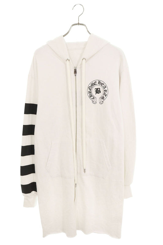 Chrome Hearts BELLA HD ZIP LNG BELLA Embroidered Hoodie White Size M