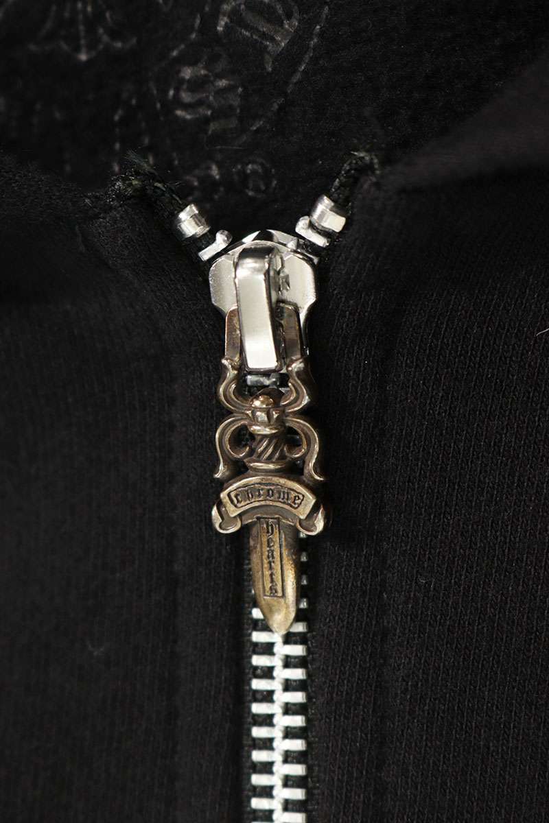 Chrome Hearts BELLA HD ZIP LNG BELLA Embroidered Up Hoodie Black Size S
