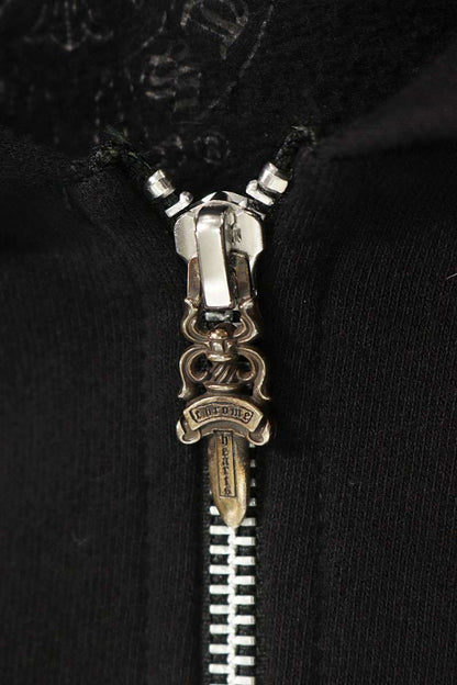 Chrome Hearts BELLA HD ZIP LNG BELLA Embroidered Up Hoodie Black Size S