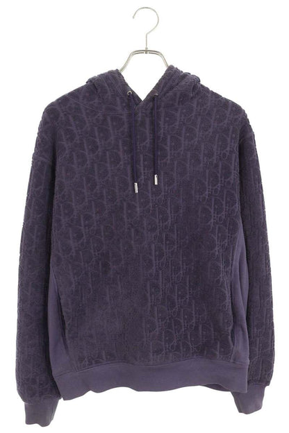 DIOR Oblique All-Over Jacquard Hoodie Purple Size M