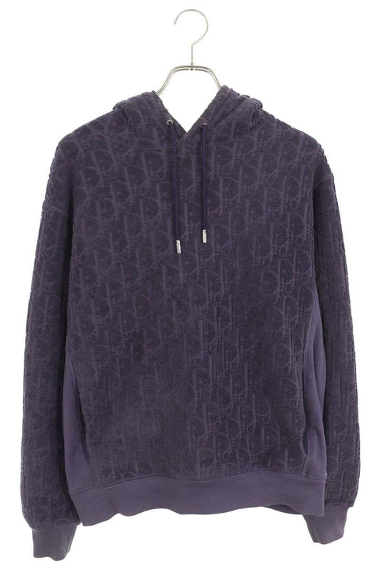 DIOR Oblique All-Over Jacquard Hoodie Purple Size M