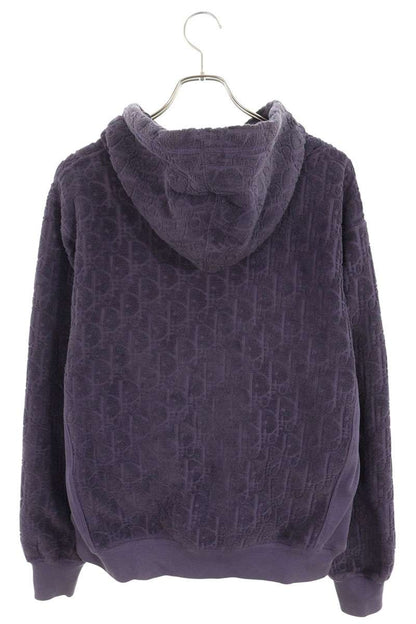 DIOR Oblique All-Over Jacquard Hoodie Purple Size M