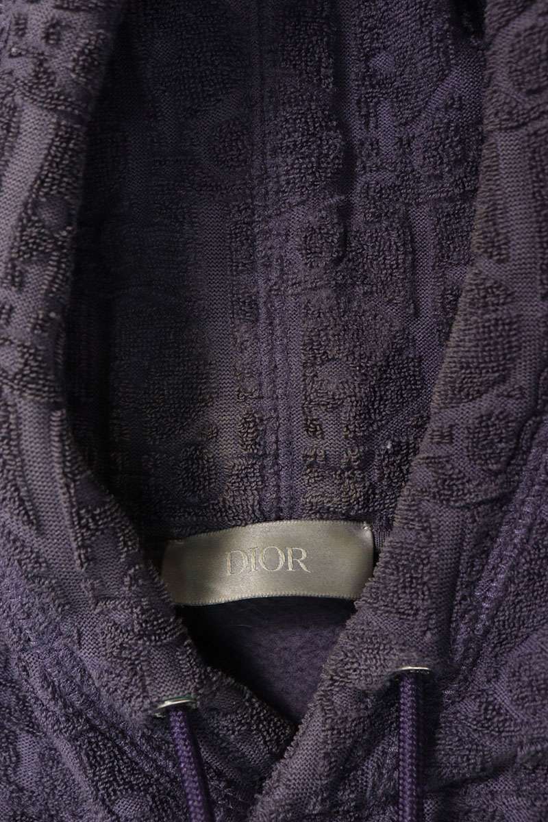 DIOR Oblique All-Over Jacquard Hoodie Purple Size M