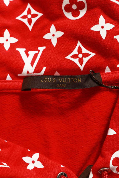 SUPREME LOUISVUITTON 17AW LV Box Logo Hooded Sweatshirt Red Size XXL