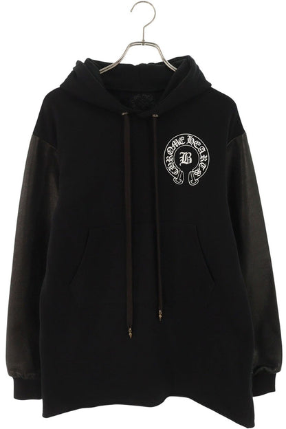 Chrome Hearts BELLA Embroidered Leather Sleeve Hoodie Size S