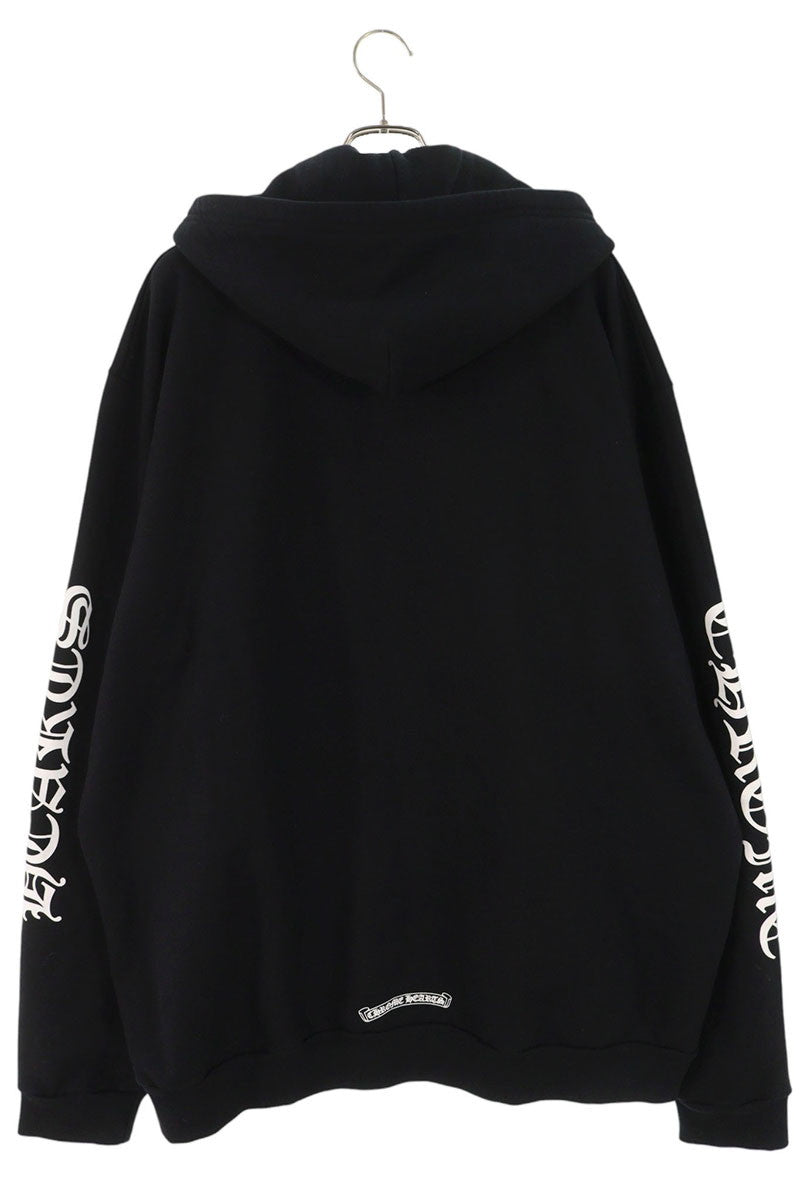 Chrome Hearts SWTSHRT HD ZIP Logo Print Up Hoodie Black x Silver Size XXL