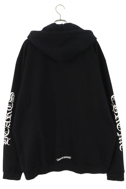 Chrome Hearts SWTSHRT HD ZIP Logo Print Up Hoodie Black x Silver Size XXL