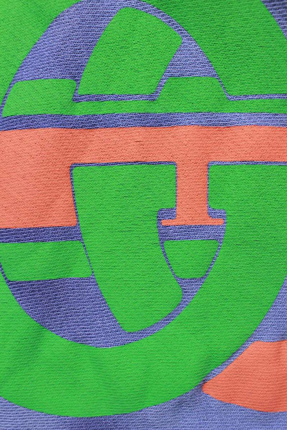 GUCCI Vintage Processed Cotton Hoodie Blue Size S