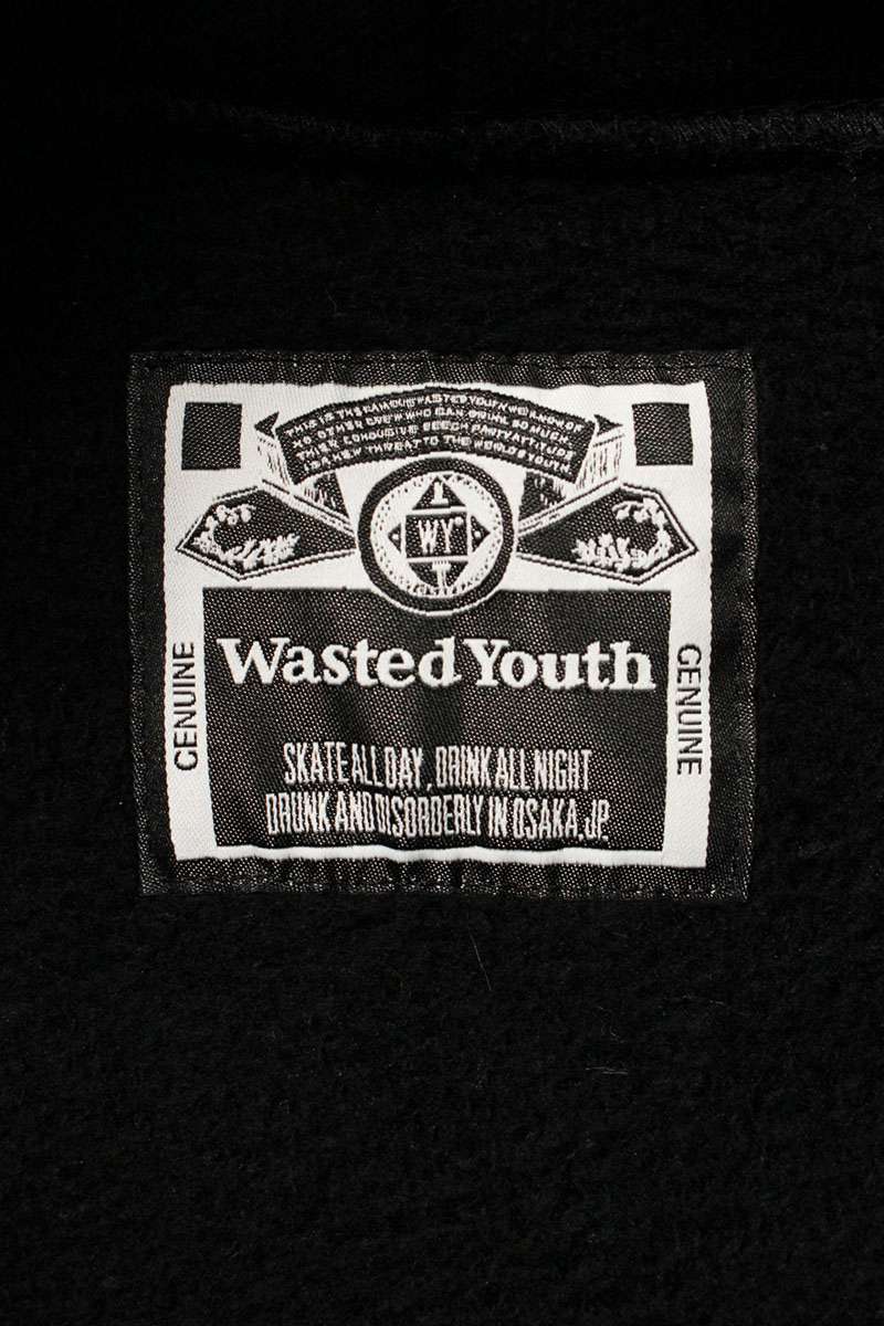WASTED YOUTH Cotton Pullover Hoodie Black Size L