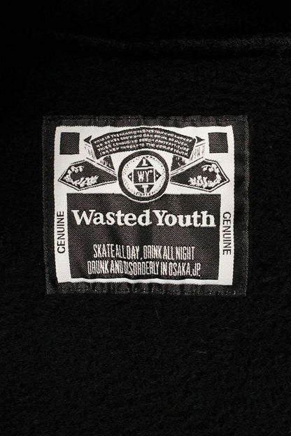 WASTED YOUTH Cotton Pullover Hoodie Black Size L